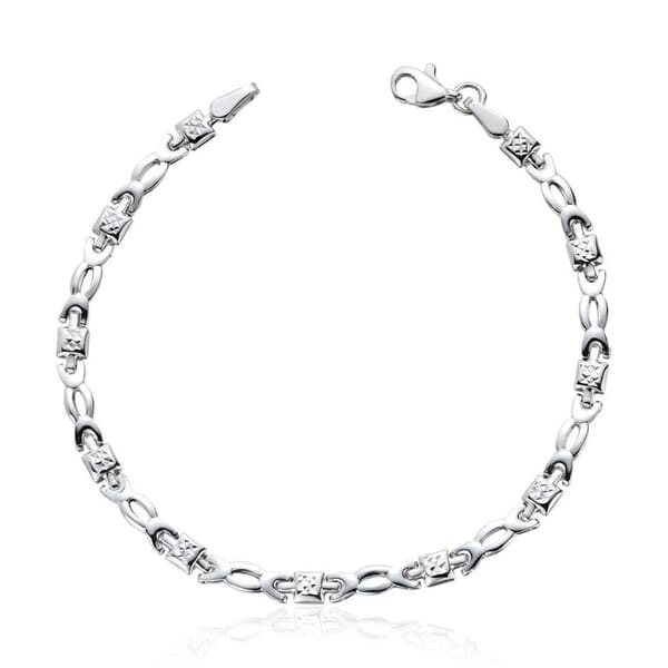 Armbånd i hvit gull 14kt, 19 cm - 16481